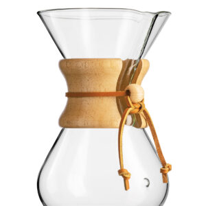 Cafetera Chemex Classic de 6 tazas, vidrio con collar de madera y correa de cuero