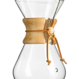 Cafetera Chemex Classic de 8 tazas, vidrio con collar de madera y correa de cuero