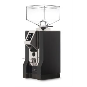 Molino de espresso Eureka Mignon Specialità, cuerpo compacto negro con tolva de granos